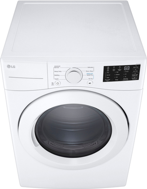 LG - 7.4 Cu. Ft. Stackable Smart Gas Dryer with Wrinkle Care - White