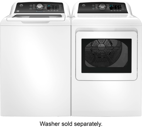 GE - 7.4 cu. ft. Top Load Gas Dryer with Sensor Dry - White on White