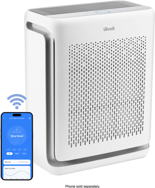 Levoit - Vital 200S Smart True HEPA Air Purifier - White/Grey