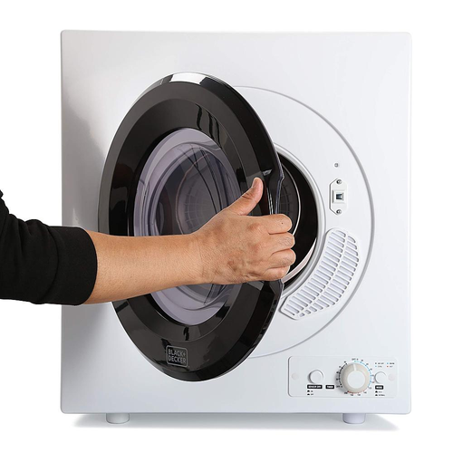 Black+Decker - BLACK+DECKER BCED26 Compact Standard Wall Outlet Portable Electric Dryer, Small, White