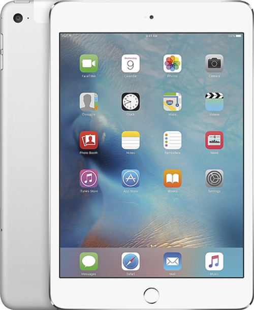 Certified Refurbished - Apple iPad Mini (4th Generation) (2015) - Wi-Fi + Cellular (Unlocked) - 64GB - Silver