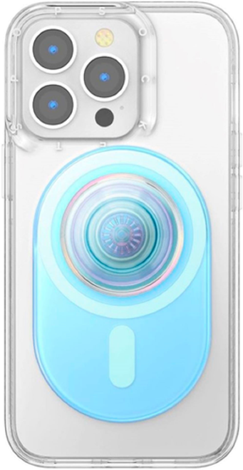 PopSockets - PopGrip Cell Phone Grip & Stand for MagSafe Devices - Clear Opalescent Blue - Translucent Blue