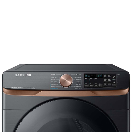 Samsung - 7.5 cu. ft. Smart Electric Dryer with Steam Sanitize+ and Sensor Dry - Brushed Black