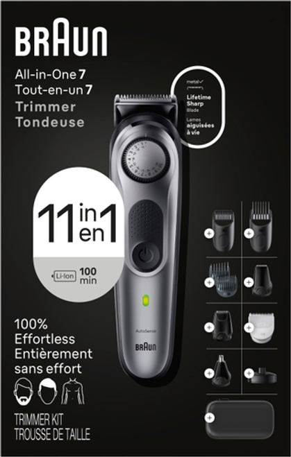 Braun Series 7 7420 All-In-One Style Kit, 11-in-1 Grooming Kit with Beard Trimmer & More - Silver