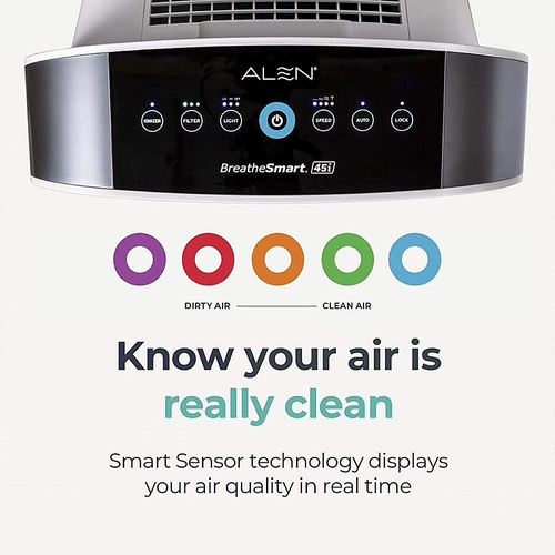 Alen - BreatheSmart 45i Air Purifier with Fresh, True HEPA Filter for Allergens, Mold, Germs and Odors - 800 SqFt - Brushed Stainless