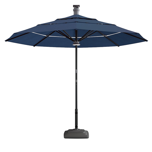 Above - Height Series 11 Feet Smart Umbrella with Remote Control, Wind Sensor, Solar Panel, LED Lighting - Spectrum Indigo