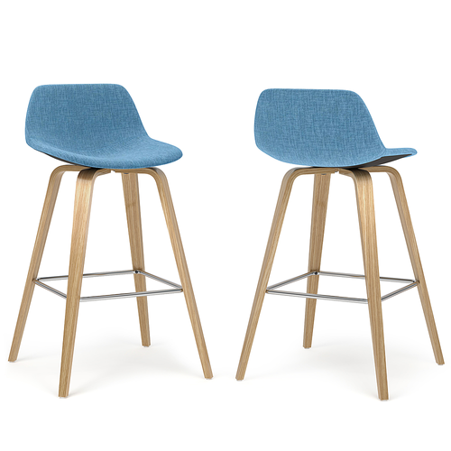 Simpli Home - Randolph Bentwood Counter Height Stool (Set of 2) - Medium Blue