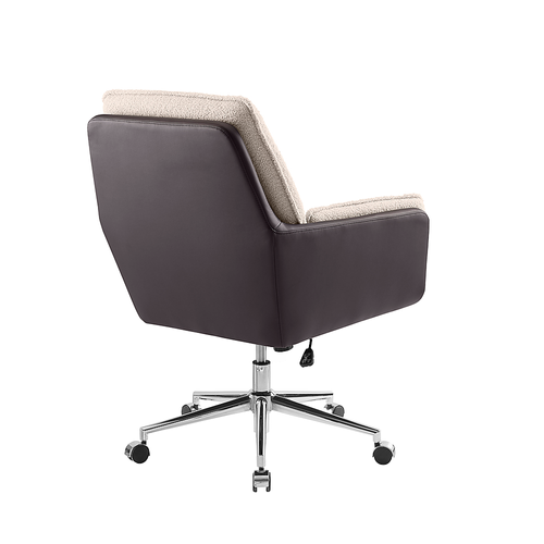 Linon Home Décor - McGarry Swivel Office Chair, Brown & Natural - Natural and Brown