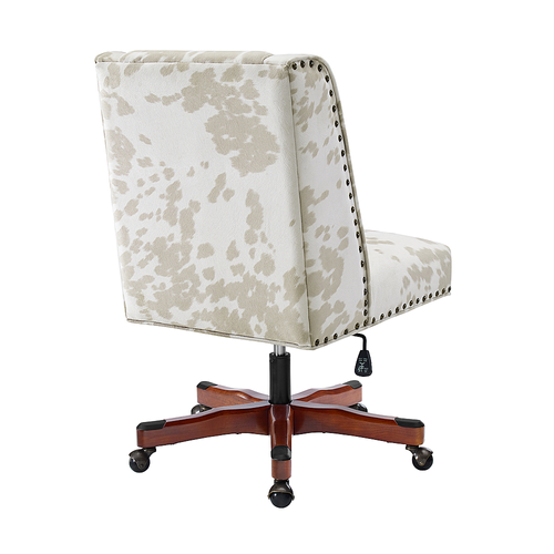 Linon Home Décor - Donora Office Chair, Light Cow Print - Beige
