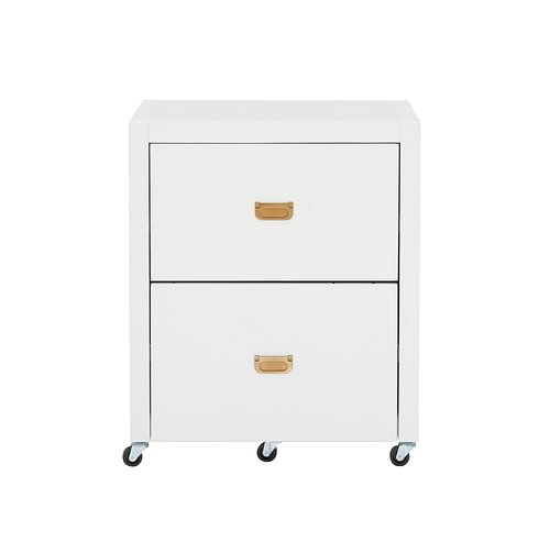 Linon Home Décor - Penrose File Cabinet, White - White Paint / Gold Hardware