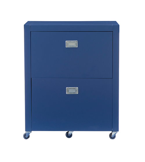 Linon Home Décor - Penrose File Cabinet, Navy - Navy Paint / Silver Hardware