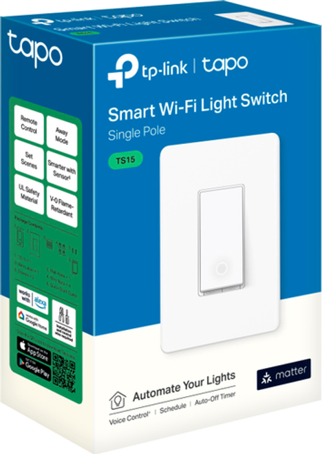 TP-Link - Tapo Smart Wi-Fi Light Switch with Matter - White