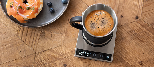 Cosori - Original Coffee Warmer & Stainless Steel Coffee Mug Set - Silver