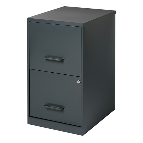 Hirsh - Office Designs 18in. 2-Drawer Metal File Cabinet - Charcoal