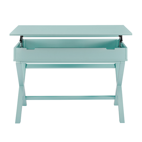 Linon Home Décor - Penrose Campaign-Style Lift-Top Desk - Pastel Turquoise