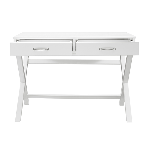 Linon Home Décor - Pierce 2-Drawer Campaign-Style Desk - White