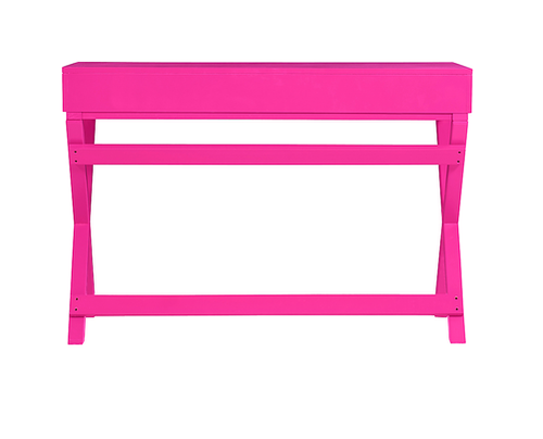 Linon Home Décor - Penrose Two-Drawer Campaign-Style Writing Desk - Raspberry Pink