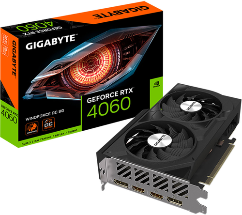 GIGABYTE - NVIDIA GeForce RTX 4060 WINDFORCE OC 8GB GDDR6 PCI Express 4.0 Graphics Card - Black