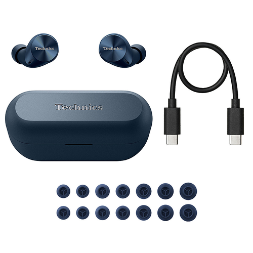 Panasonic - Technics HiFi True Wireless Earbuds with Noise Cancelling, 3 Device Multipoint Connectivity, Wireless Charging - Midnight Blue