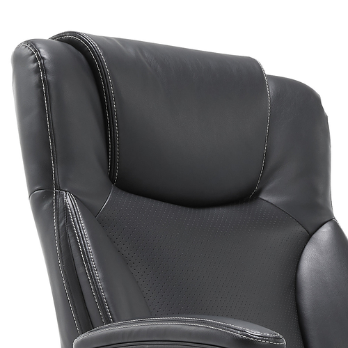 Serta - Connor Upholstered Executive High-Back Office Chair with Lumbar Support - Bonded Leather - Black
