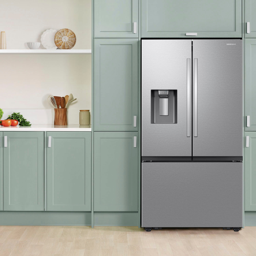 Samsung - 30 cu. ft. Mega Capacity 3-Door French Door Smart Refrigerator with Family Hub - Stainless Steel