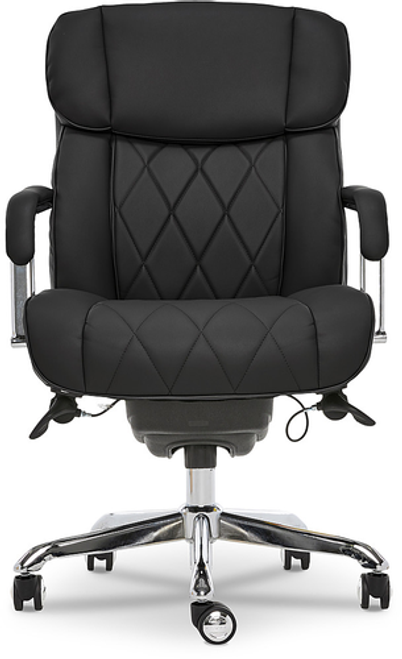 La-Z-Boy - Comfort and Beauty Sutherland Diamond-Quilted Bonded Leather Office Chair - Midnight Black
