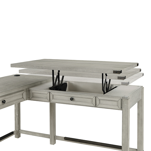 OSP Home Furnishings - Baton Rouge L-Shaped Lift Desk - Champagne Oak