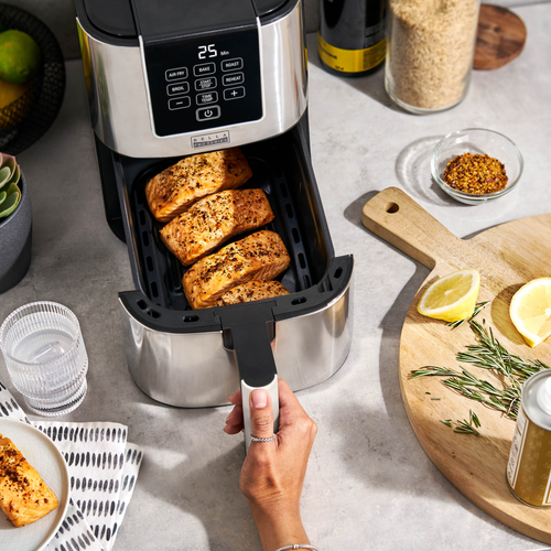 Bella Pro Series - 4-qt. Digital Space Saving Air Fryer - Stainless Steel