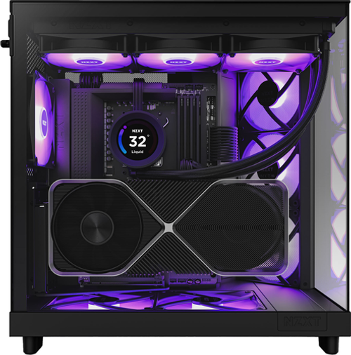 NZXT - H6 Flow RGB ATX Mid-Tower Case with Dual Chamber - Black