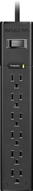 Insignia™ - 6-Outlet 1,080 Joules Surge Protector - Black