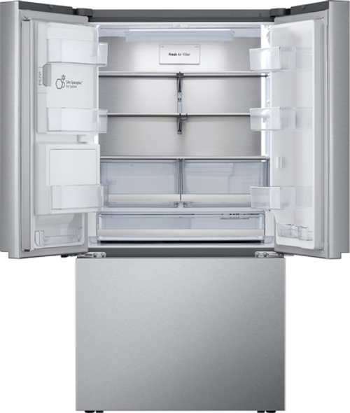 LG - 30.7 Cu. Ft. French Door Counter-Depth Smart Refrigerator with Tall Ice and Water Dispenser - Stainless Steel