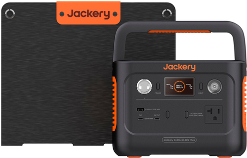 Jackery - Explorer 300 Plus  Portable Power Solar Generator + 40W S olar - Black