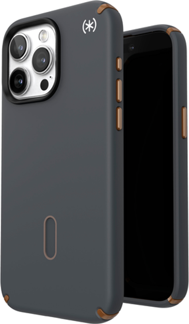 Speck - Presidio2 Pro ClickLock Case with MagSafe for Apple iPhone 15 Pro Max - Charcoal/Cool Bronze