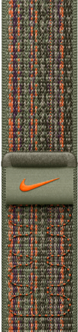 Apple - 45mm Sequoia/Orange Nike Sport Loop - Sequoia/Orange