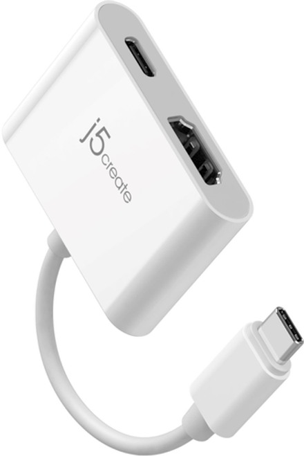 j5create - USB-C to 4K HDMI with Power Delivery  Adapter - White