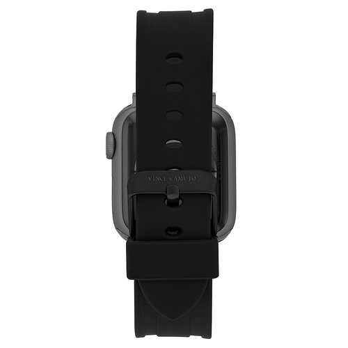 WITHit - Vince Camuto Men's Silicone Band with Black Stainless Steel Buckle for Apple Watch 42/44/45/Ultra (49mm) - Black
