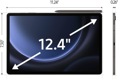 Samsung - Galaxy Tab S9 FE+ - 12.4" 256GB - Wi-Fi - with S-Pen - Gray