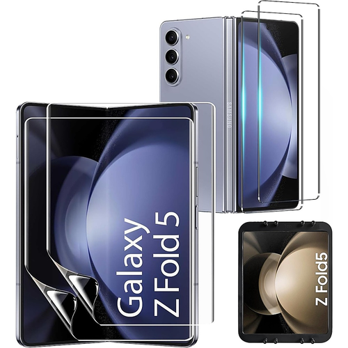 SaharaCase - ZeroDamage Ultra Strong+ Tempered Glass + Film Screen Protector for Samsung Galaxy Z Fold5 (2-Pack) - Clear