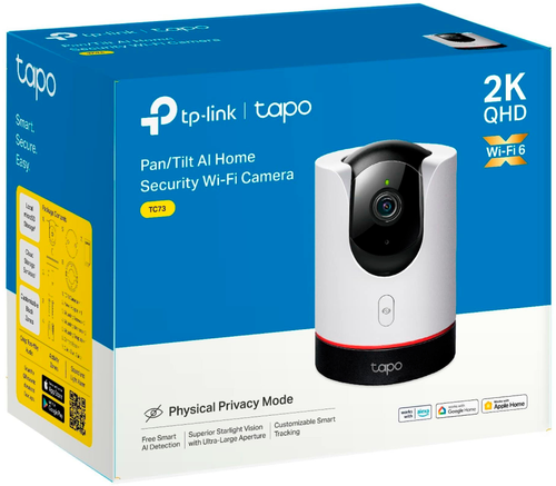 TP-Link - Tapo TC73 AI Home Security Pan/Tilt Wi-Fi Camera - White