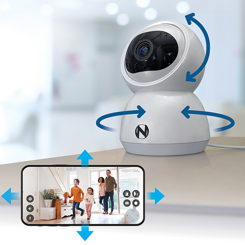 Night Owl - Indoor Wi-Fi IP Plug In 3MP Deterrence Camera with Pan, Tilt and 2-Way Audio - White