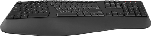 Insignia™ - Full-Size Wireless Ergonomic Membrane Keyboard - Black