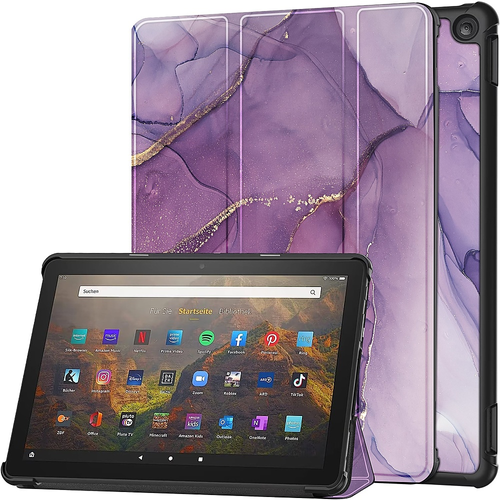 SaharaCase - Tri-Fold Folio Case for Amazon Fire HD 10 (2023) - Purple