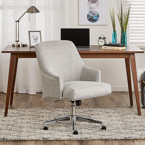 Serta - Leighton Fabric Home Office Chair - Light Gray