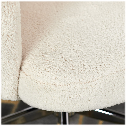 Serta - Valetta Mid-Century Modern Faux Shearling Wool Home Office Chair - Cream