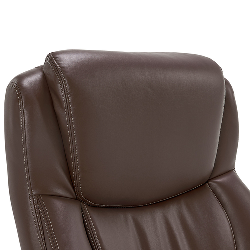 La-Z-Boy - Delano Big & Tall Bonded Leather Executive Chair - Chocolate Brown/Gray Wood