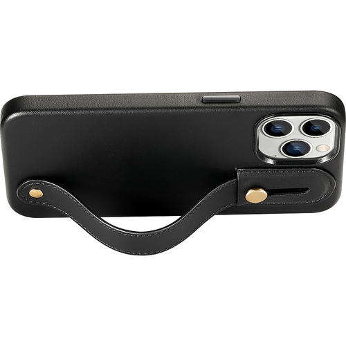 SaharaCase - FingerGrip Series Leather Case with Magsafe for Apple iPhone 15 Pro Max - Black