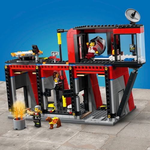 LEGO - City Fire Station with Fire Truck Pretend Play Toy 60414