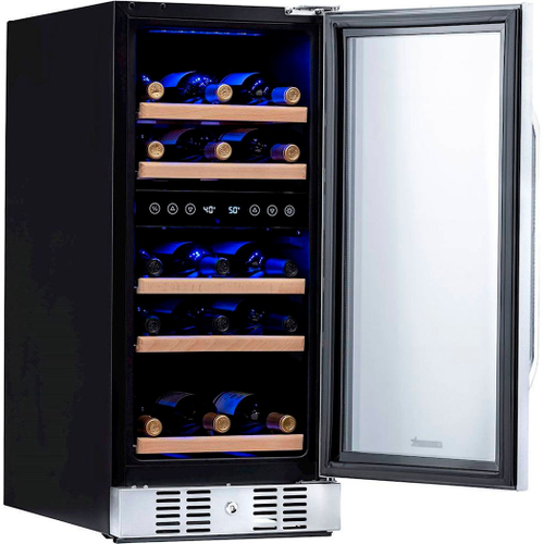 NewAir - 29-Bottle Factory Refurbished Wine Cooler - Stainless Steel