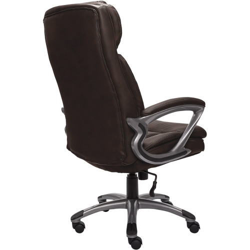 Serta - Big and Tall Bonded Leather Executive Chair - Chestnut