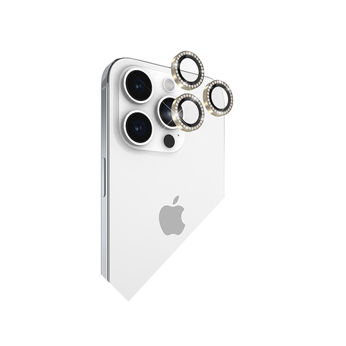 kate spade new york - Aluminum Ring Lens Protectors for Apple iPhone 15 Pro and 15 Pro Max - Set in Stone Gold
